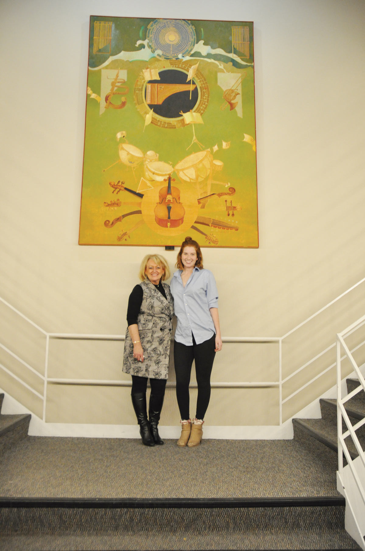 Kate Broderick, on the right, with Drake voice professor Leanne Freeman-Miller.